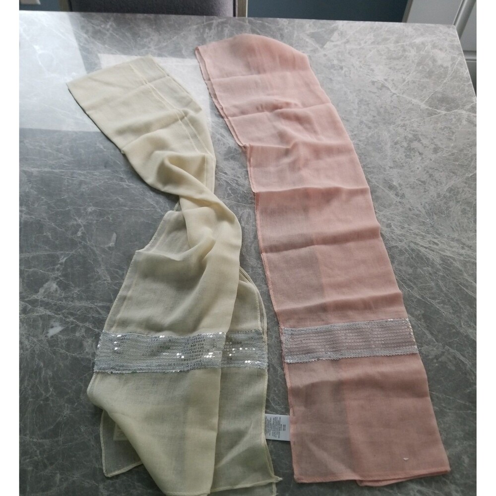 Pair of beautiful matching scarves lightweight with sparkle